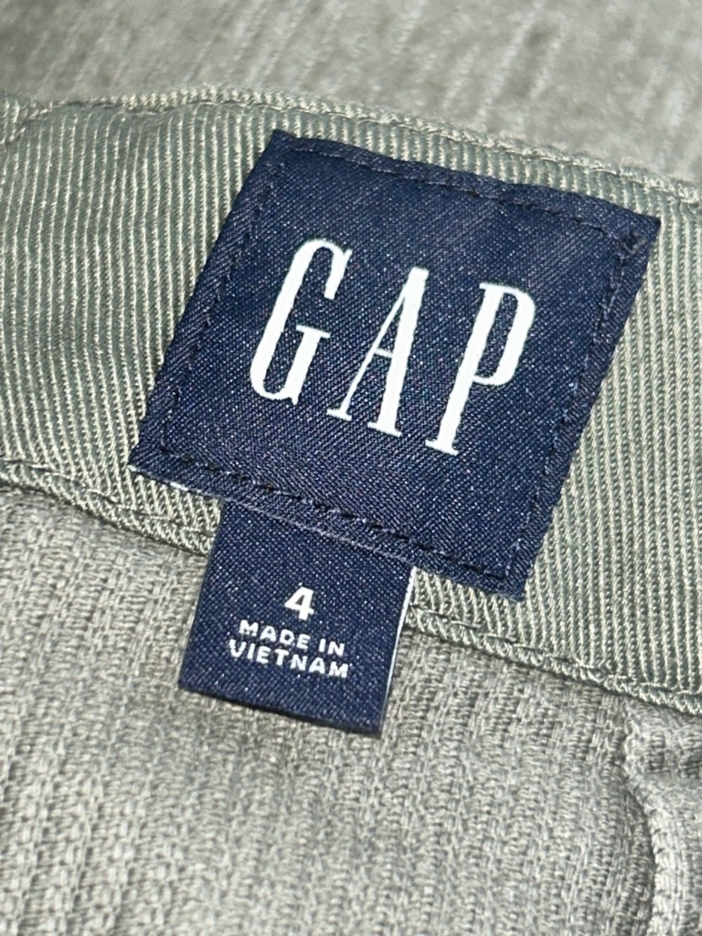 Size 4 GAP ribbed courderoy olive green high waist mini skirt - Picture 3 of 4